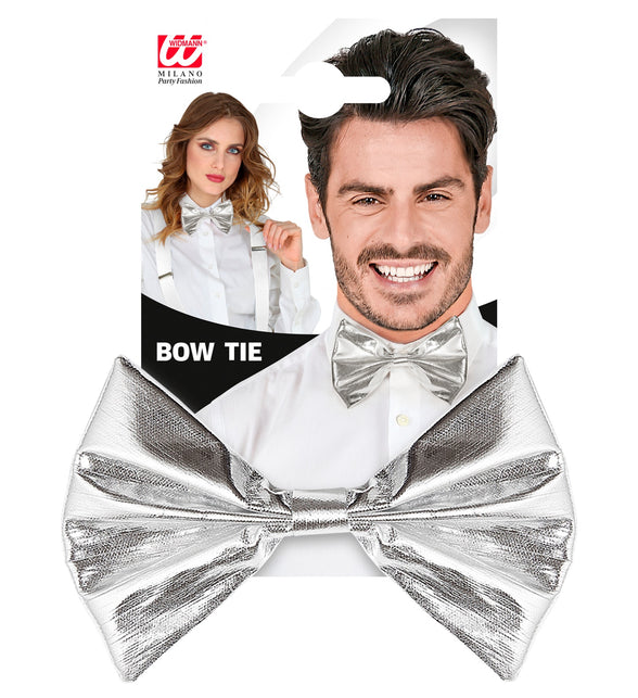 Widmann SRL Metallic zilveren strikjes