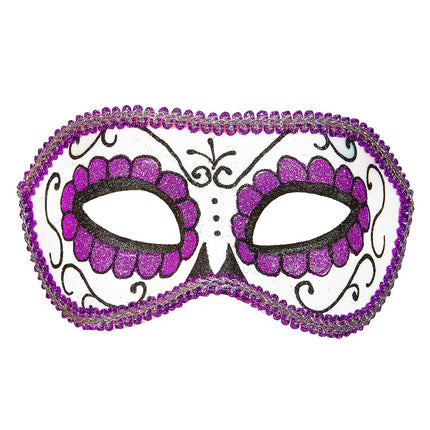 Widmann SRL Mexicaanse oogmaskers paars met zwart