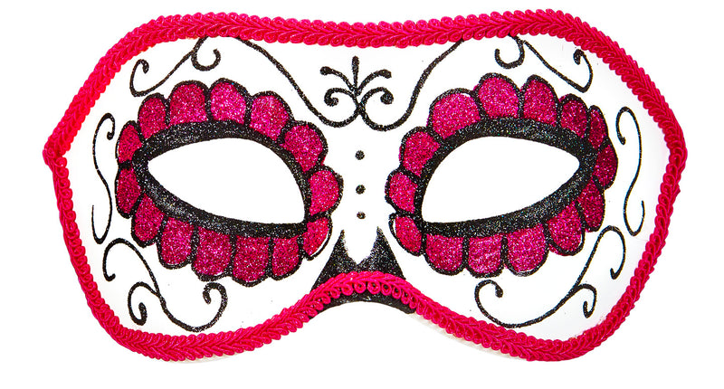 Widmann SRL Mexicaanse oogmaskers roze met zwart