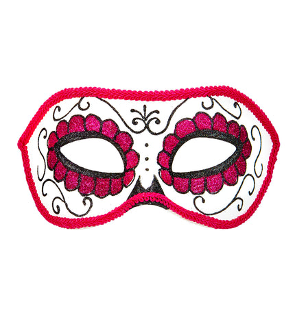 Widmann SRL Mexicaanse oogmaskers roze met zwart