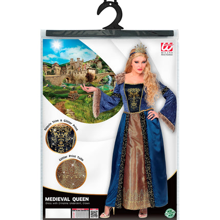 Widmann SRL Middeleeuws koningin pak Victoria dames
