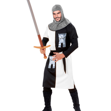 Widmann SRL Middeleeuws ridder kostuum zwart wit