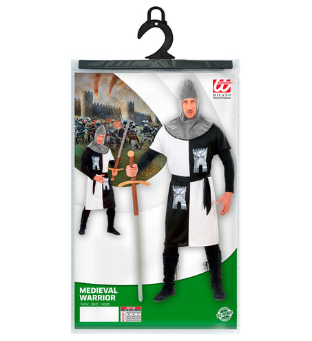 Widmann SRL Middeleeuws ridder kostuum zwart wit