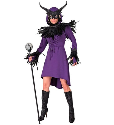 Widmann SRL Middeleeuwse gotische jurk met kap paars Timo