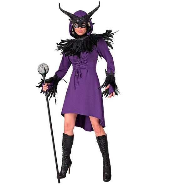 Widmann SRL Middeleeuwse gotische jurk met kap paars Timo