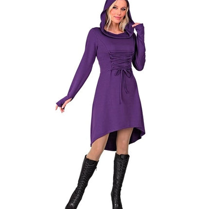 Widmann SRL Middeleeuwse gotische jurk met kap paars Timo