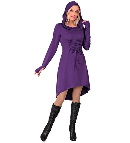 Widmann SRL Middeleeuwse gotische jurk met kap paars Timo