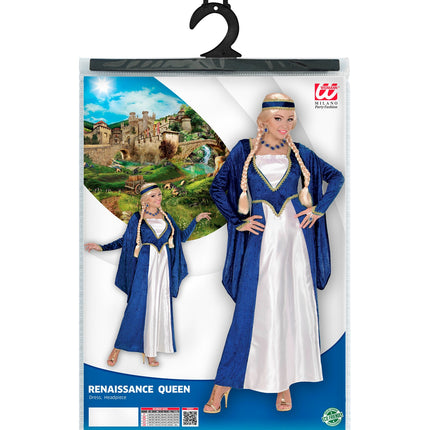 Widmann SRL Middeleeuwse kasteel jurk blauw