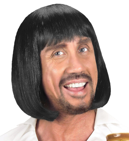 Widmann SRL Middeleeuwse pruik zwart heren