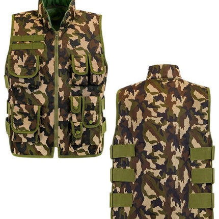 Widmann SRL Militair camouflage vest kostuum Lynn kind