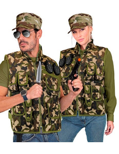 Widmann SRL Militair camouflage vest kostuum Lynn volwassenen