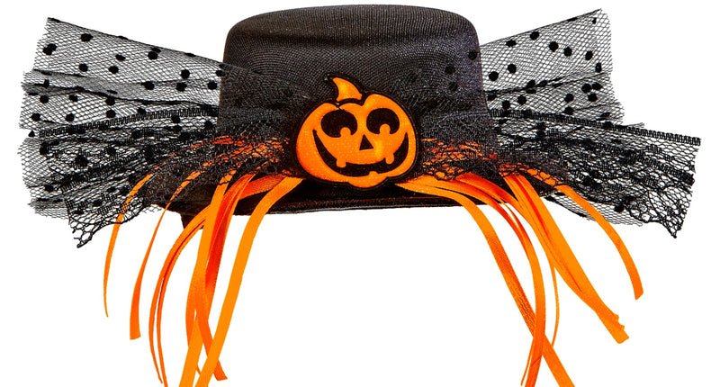 Widmann SRL Mini hoge hoed met tule en pompoentje