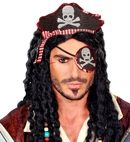 Widmann SRL Mini piratenhoedje met ooglapje