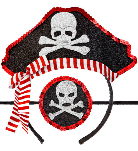 Widmann SRL Mini piratenhoedje met ooglapje