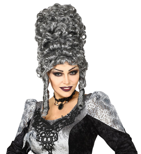 Widmann SRL Mooie hoge grijze gotiek pruik