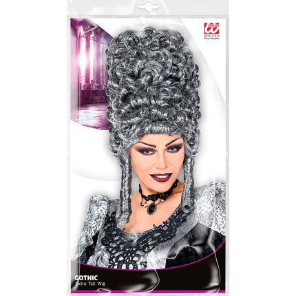 Widmann SRL Mooie hoge grijze gotiek pruik