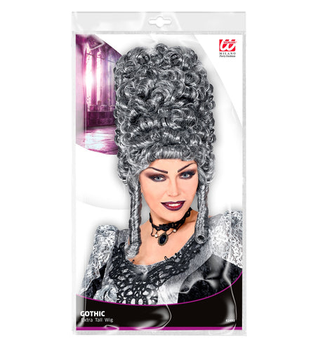 Widmann SRL Mooie hoge grijze gotiek pruik