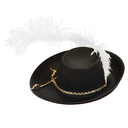 Widmann SRL Musketier hoed zwart kind