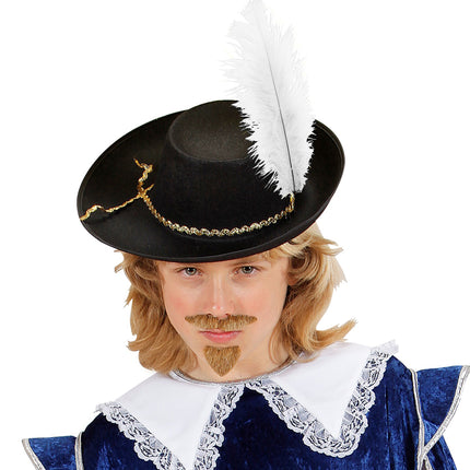 Widmann SRL Musketier hoed zwart kind