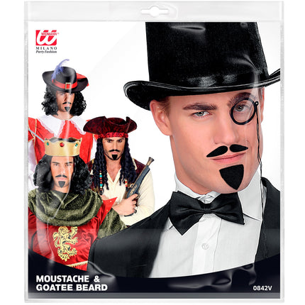 Widmann SRL Musketier snor en sik zwart