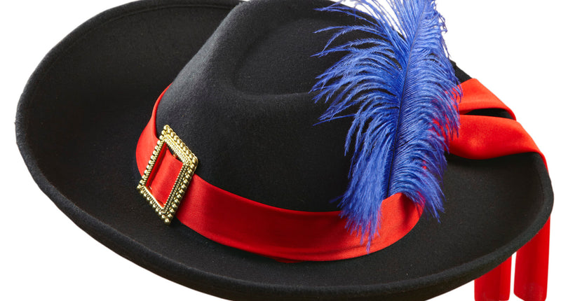 Widmann SRL Musketiershoed met blauwe veer