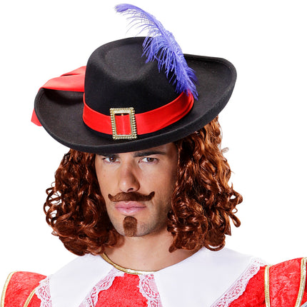 Widmann SRL Musketiershoed met blauwe veer