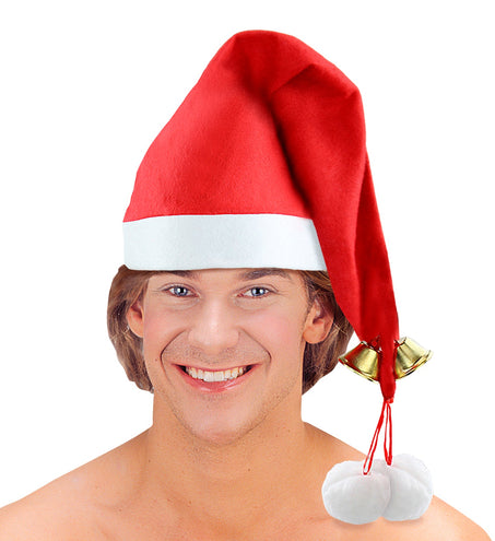 Widmann SRL Muts kerstman met belletje deluxe