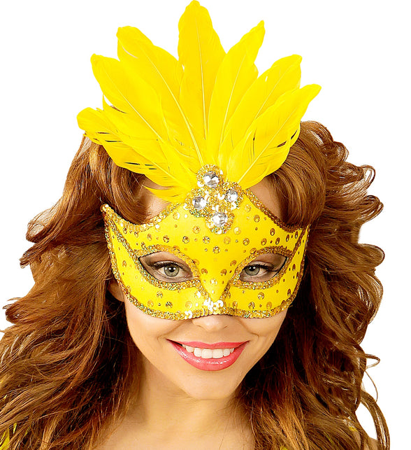 Widmann SRL Neon gele Braziliaanse maskers