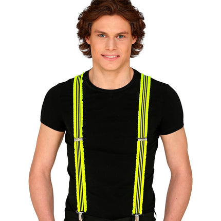 Widmann SRL Neon gele ruche bretels gestreept