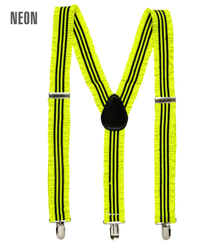 Widmann SRL Neon gele ruche bretels gestreept