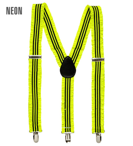 Widmann SRL Neon gele ruche bretels gestreept