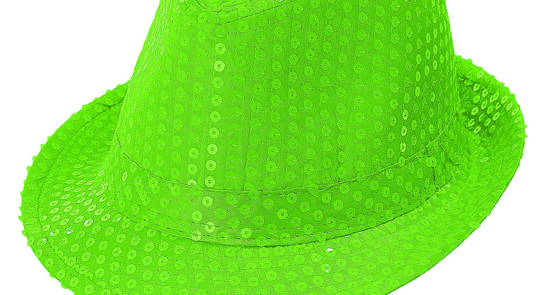 Widmann SRL Neon groene glitter hoed