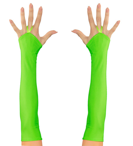 Widmann SRL Neon groene handschoenen in satijn