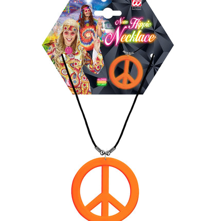 Widmann SRL Neon Hippie Ketting Rosa Oranje