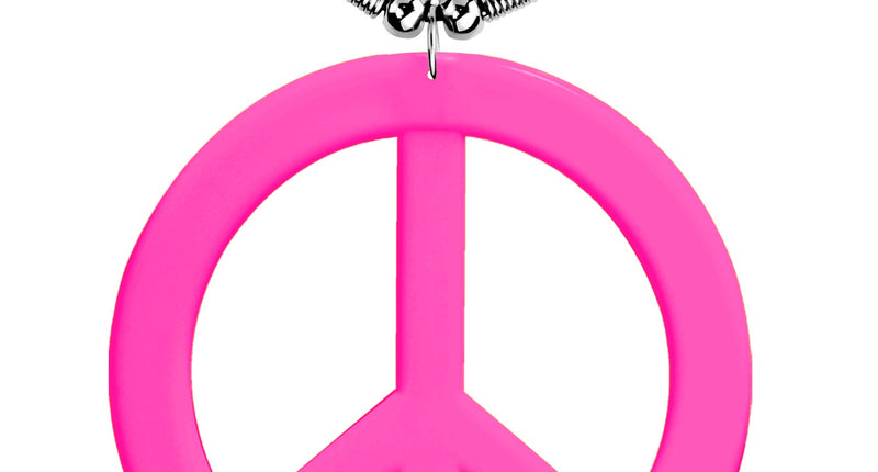 Widmann SRL Neon Hippie Ketting Rosa Roze