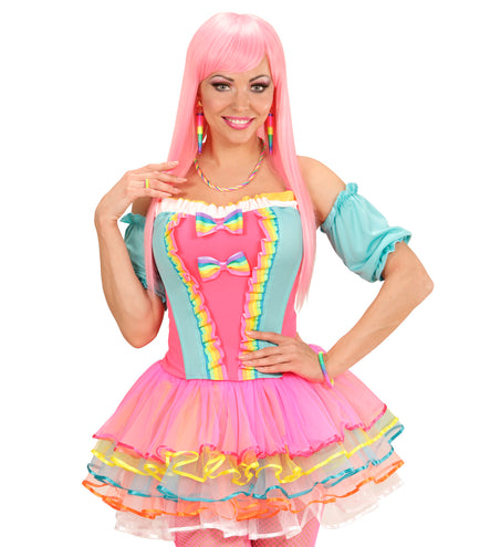 Widmann SRL Neon kleurige cone oorbellen