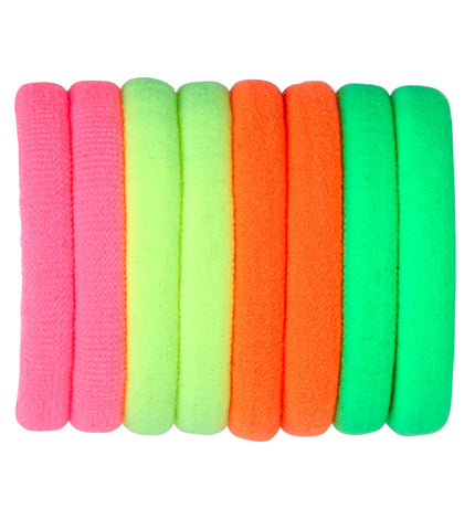 Widmann SRL Neon kleurige haar elastiekjes jaren 80