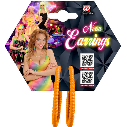 Widmann SRL Neon oranje oorbellen