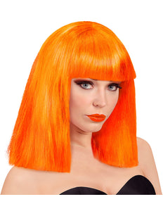Widmann SRL Neon oranje pruik showgirl