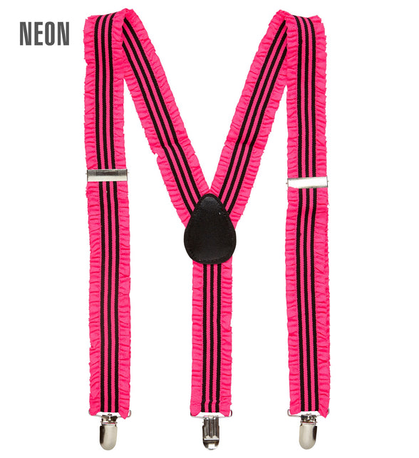 Widmann SRL Neon roze bretels met ruche