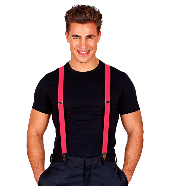 Widmann SRL Neon roze bretels verstelbaar