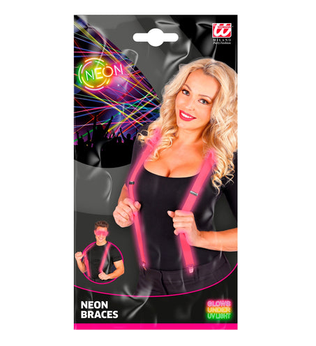 Widmann SRL Neon roze bretels verstelbaar