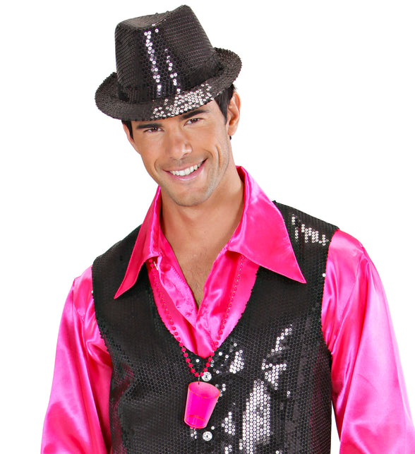 Widmann SRL Neon roze glazen halskettingen