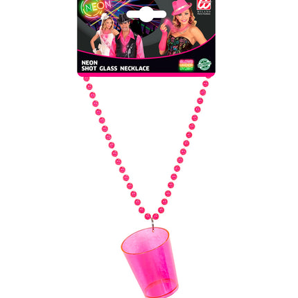 Widmann SRL Neon roze glazen halskettingen