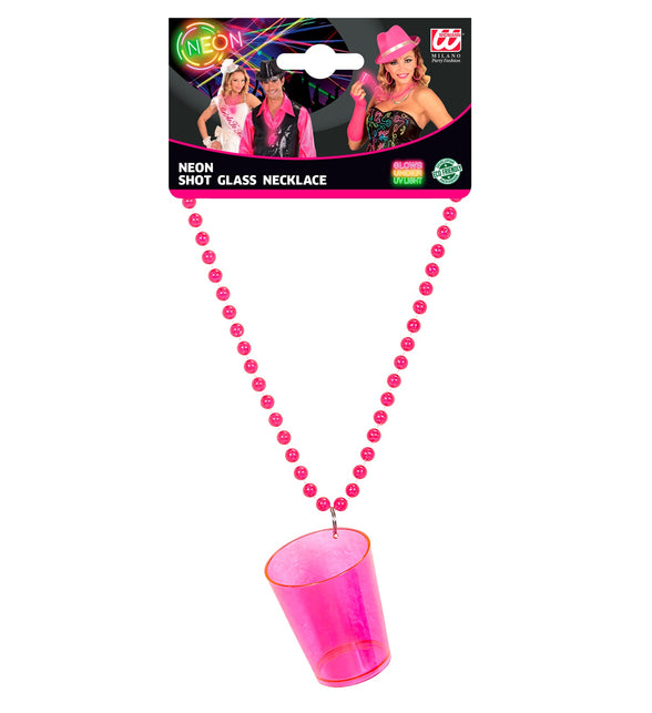 Widmann SRL Neon roze glazen halskettingen