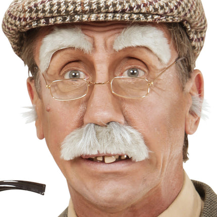 Widmann SRL Nep snor en wenkbrauwen grijs