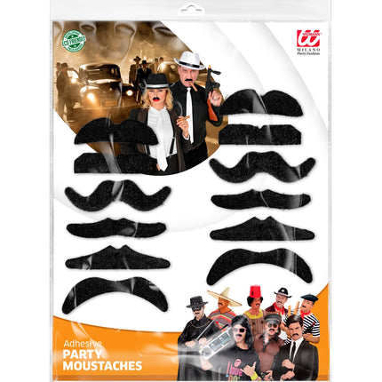 Widmann SRL Nep snorren zwart 12 stuks