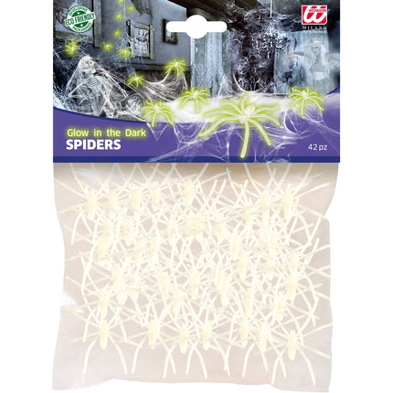 Widmann SRL Nep spinnen glow in the dark 42 stuks