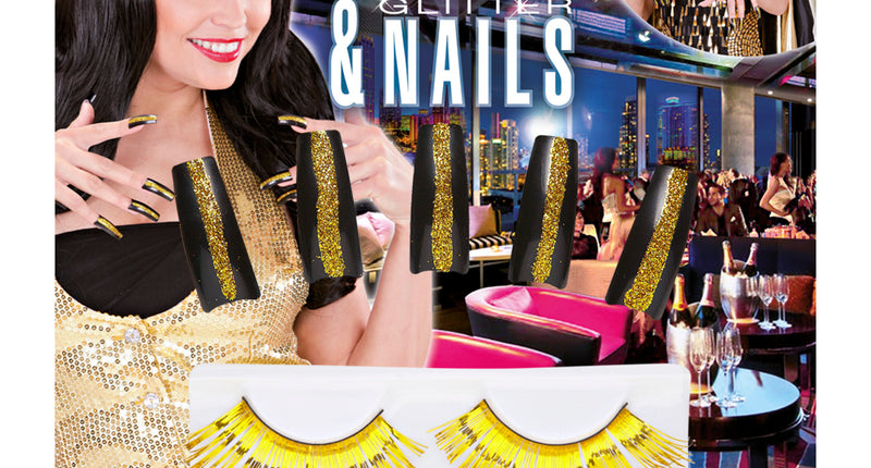 Widmann SRL Nepwimpers goud met nepnagels