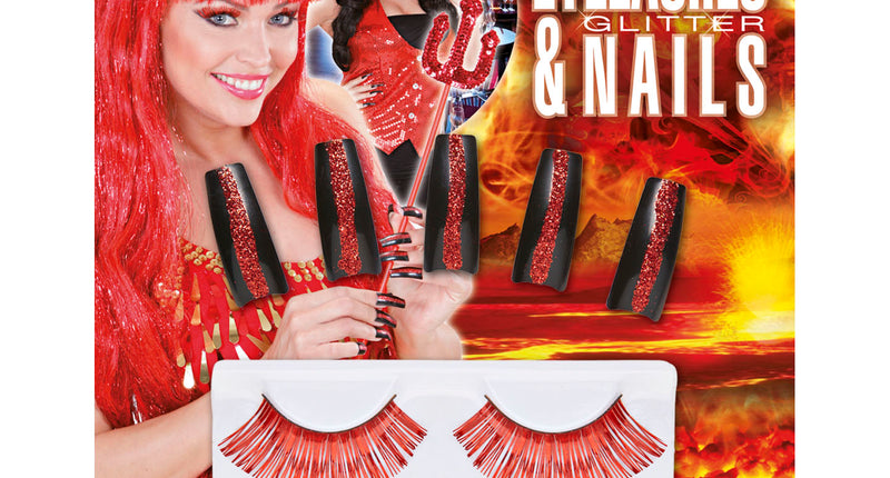 Widmann SRL Nepwimpers rood met nepnagels